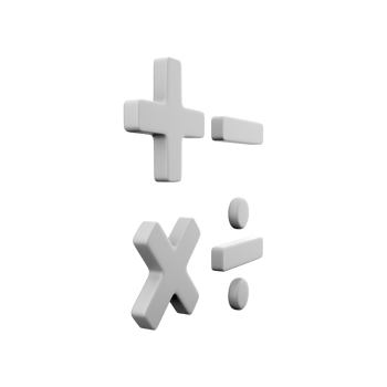 3D rendering math education symbols on white background math operations concept calculation symbol gray geometric shape. 3D rendering math operations concept calculation symbol icon png