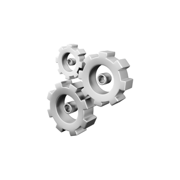 3D render gear icon. Unique 3d setting icon, simple 3d model set gear icon on white backgroun. png