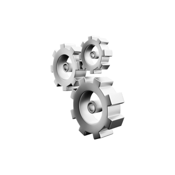 3D render gear icon. Unique 3d setting icon, simple 3d model set gear icon on white backgroun. png