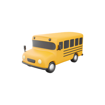 3d render of yellow School bus icon, back to school concept. 3D render school bus icon on white background. png