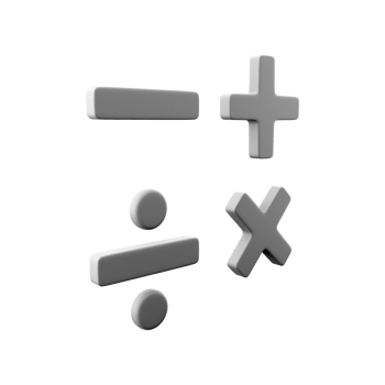 3D rendering math education symbols math operations concept calculation symbol gray geometric shape. 3D rendering math operations concept calculation symbol icon png