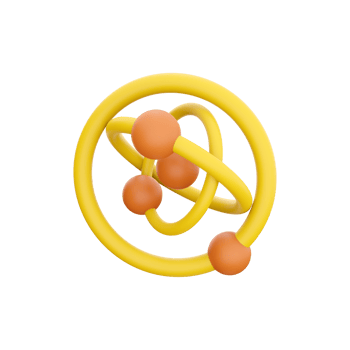 3d render atom icon. 3d render atom icon on white background. png