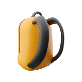 Backpack 3d icon. 3d school back rendering icon. 3D render school back, backpack icon on white background. png