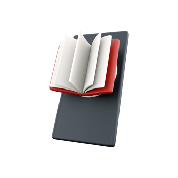 3d render Online education with learning concept of gradient. Online education, phone book.3D render education book icon png