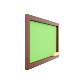 3D rendering blue board on white background. Object for back to school, education and science design. 3D rendering board icon png
