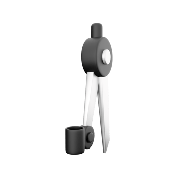 3D rendering of compass holding pen isolated on white background. 3D illustration of a compass icon holding a compass png