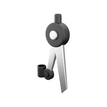 3D rendering of compass holding pen isolated. 3D illustration of a compass icon holding a compass png