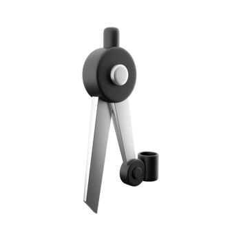 3D rendering of compass holding pen isolated on white background. 3D illustration of a compass icon holding a compass png
