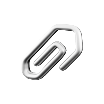3d render Paperclip isolated on white background. 3d rendering paperclip icon png