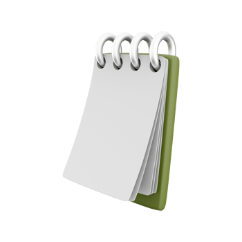 3D Render Notebook mockup with clean blank for design and advertising, 3D illustration perspective view. 3D render icon with clean blank notebook png