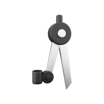 3D rendering of compass holding pen isolated on white background. 3D illustration of a compass icon holding a compass png