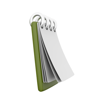 3D Render Notebook mockup with clean blank for design and advertising, 3D illustration perspective view. 3D render icon with clean blank notebook png