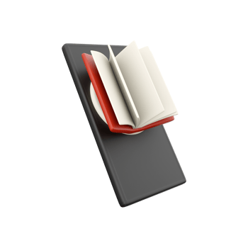 3d render Online education with learning concept of gradient white background.Online education, phone book.3D render education book icon png