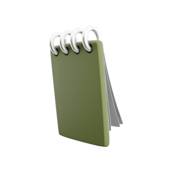 3D Render Notebook mockup with clean blank for design and advertising, 3D illustration perspective view. 3D render icon with clean blank notebook png