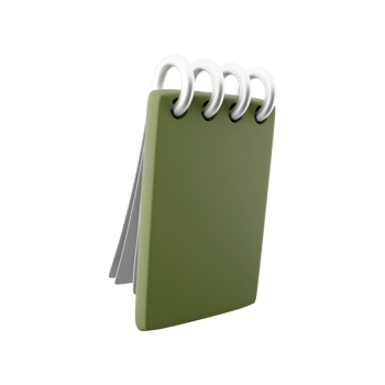 3D Render Notebook mockup with clean blank for design and advertising, 3D illustration perspective view. 3D render icon with clean blank notebook png