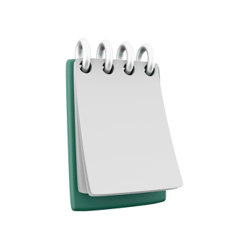 3D Render Notebook mockup with clean blank for design and advertising, 3D illustration perspective view. 3D render icon with clean blank notebook png