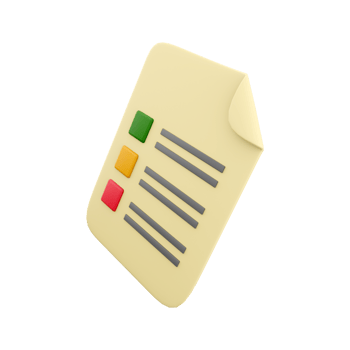 3d rendering exam icon, paper with checkmark symbol.3d render exam icon png