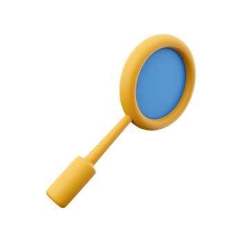 3D rendering magnifying glass. The concept of discovery, research, search, analysis. 3D rendering magnifying glass icon. png