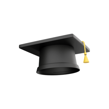 3D rendering of a university graduation cap. 3d illustration icon isolated. 3D rendering release cap icon png