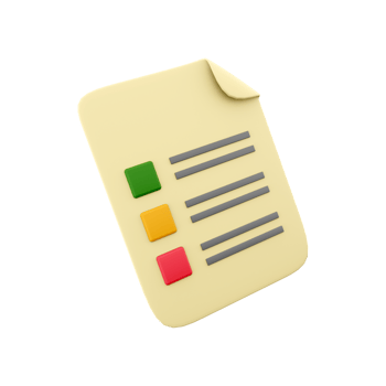 3d rendering exam icon, paper with checkmark symbol.3d render exam icon png