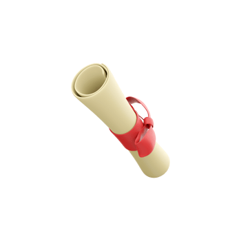 3D rendering Diploma, close sheet with red ribbon isolated on white background. 3d render Graduate degree icon png