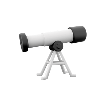 3d rendering space telescope school education icon 3d rendering space telescope icon. png