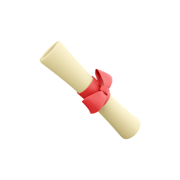 3D rendering Diploma, close sheet with red ribbon isolated on white background. 3d render Graduate degree icon png