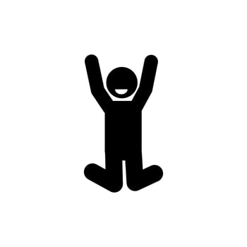 happy and dancing stick figure pictogram illustration vector