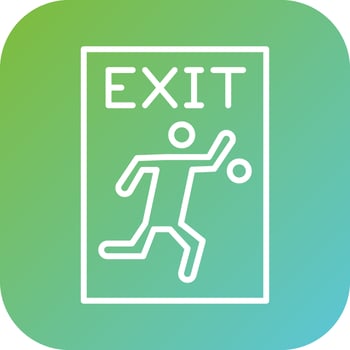 Emergency Exit Vector Icon Style