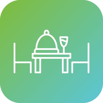 Dinner Table Vector Icon Style