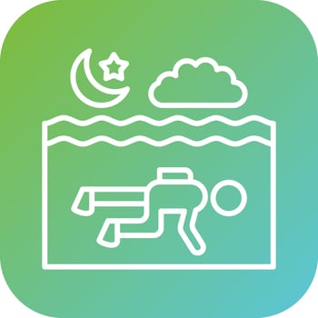 Night Diving Vector Icon Style