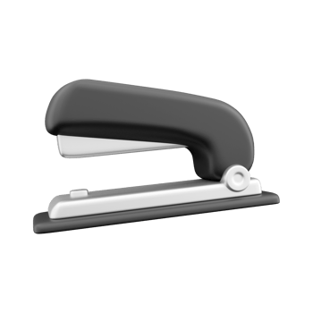 3D render mechanical office paper stapler icon. 3d stapler icon illustration icon isolated white background. 3d render stapler icon. png