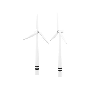 3d render Wind turbine front and angle view. 3d rendering wind turbine. 3d render wind turbine illustration. png