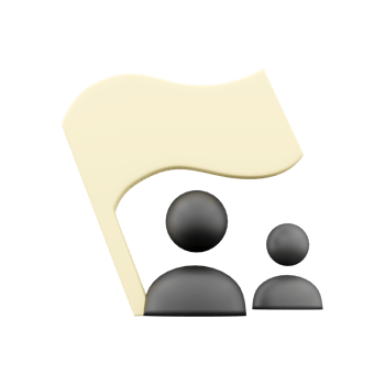 3D render fan flag icon on white. 3d render people with flag icon on white icon. 3d render people fan flag icon. png