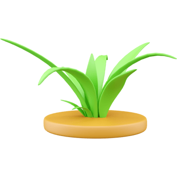 3D render Fresh grass icon, 3d render grass icon. 3d green grass render icon. png