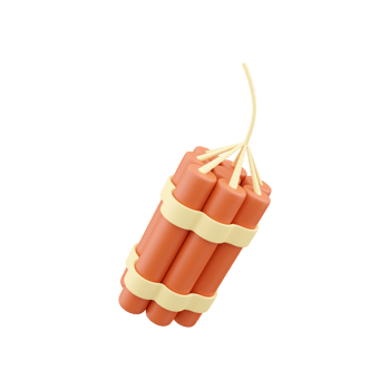 3d render dynamite bomb on white background. 3d rendering dynamite bomb. 3d render dynamite bomb illustration on white background. png