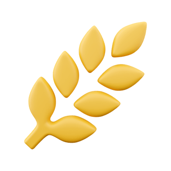 Wheat 3d icon. Grain, barley, cereal plant sign. Agriculture symbol. 3D render wheat illustration png