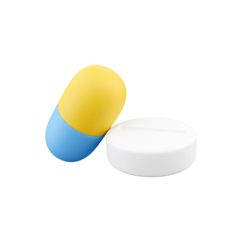 3d render capsule pill. 3d rendering tablet. 3d render pills and medecine on white background. png