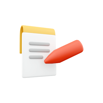 3d render stick note with pen. 3d rendering stick note on white background. 3d rendering stick note with pen illustration. png