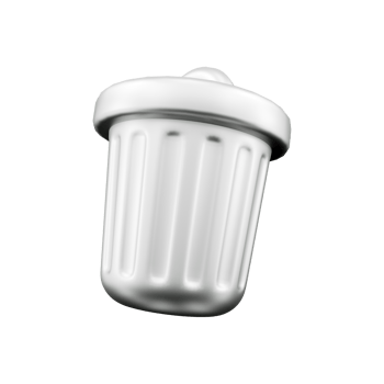 3d render rubbish bin. 3d rendering metal trash can. 3d render trash bin illustration on white background. png