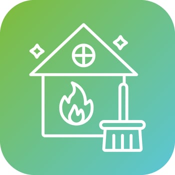 Fire Damage Cleaning Vector Icon Style