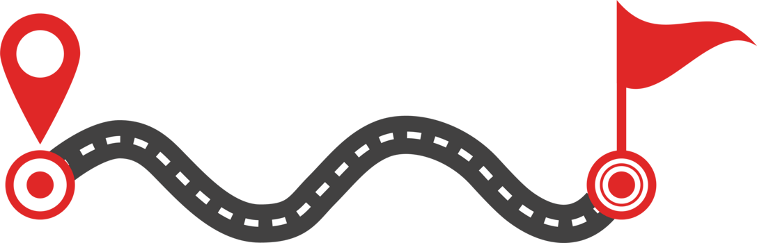The concept of a plan with an easy route A, a difficult option B and a real life way. Expectation and reality png