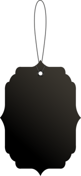 Black price or luggage tags of vintage shapes with rope png