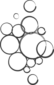 Bubbles of fizzy drink, air or soap. Vertical streams of water. Outline illustration png