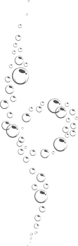 Bubbles of fizzy drink, air or soap. Vertical streams of water. Outline illustration png