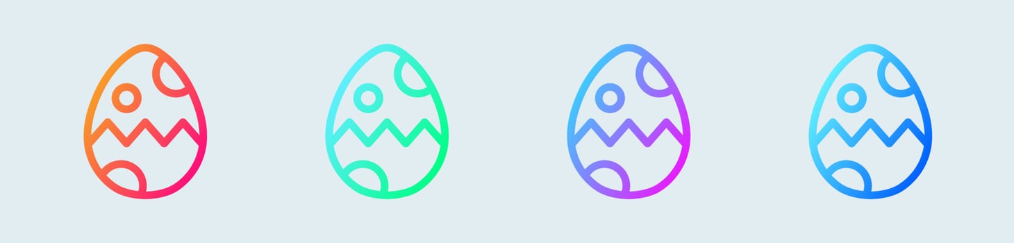 Egg line icon in gradient colors. Easter signs vector illustration.