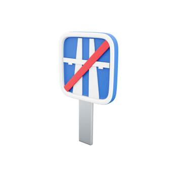 3d render end of motorway traffic sign. 3d of end of highway road sign. 3d rendering freeway finish symbol, cartoon icon. png