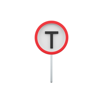 3d render, no through road sign  illustration. 3d rendering no through road sign, cartoon icon. png