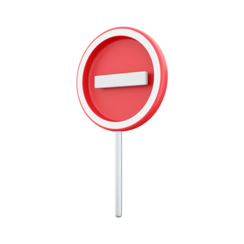 Raster version 3d rendering. Illustration of Prohibited Red Circle Sign. 3D render icon animation No input for vehicle movement. png