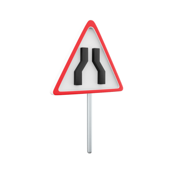 3D rendering of a road sign extending both sides. 3d rendering cartoon of road sign extending both side, icon. png